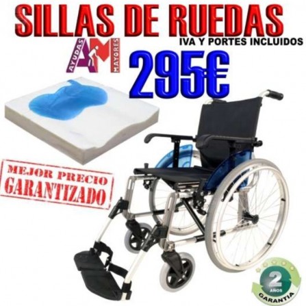 Silla de ruedas de aluminio LINE + cojin visco-gel de Apex