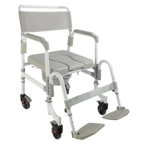 Silla de Transporte y Baño 3 en 1 — Aluminio Ligero con Inodoro y Ducha | Ref. 2208